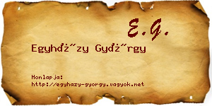 Egyházy György névjegykártya